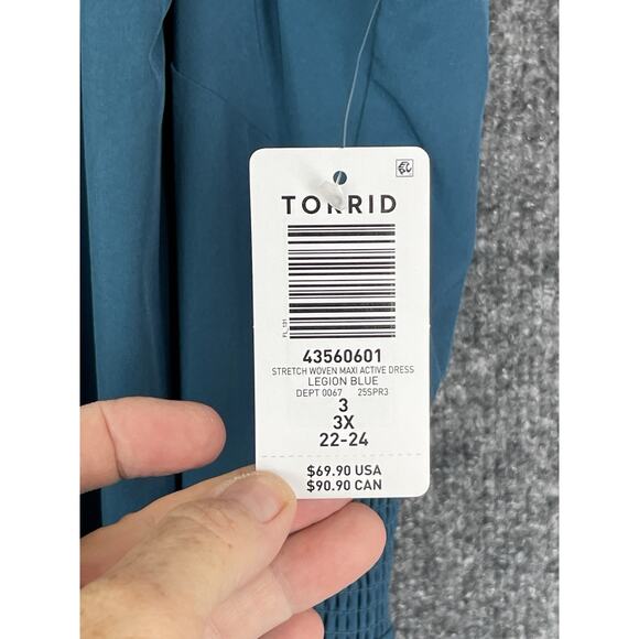 Torrid Strech Woven Maxi Active Dress Legion Blue 3X 22-24 Vacation Resort - Picture 5 of 13